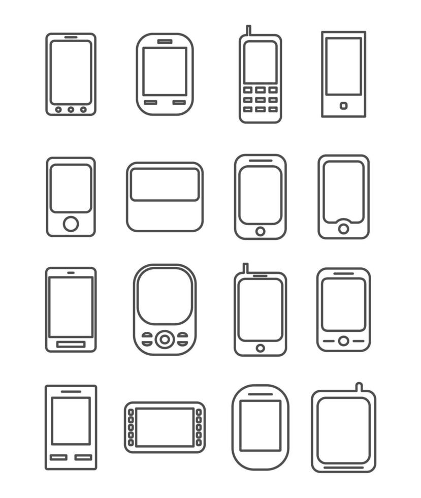 Set of icons phone. A vector illustration