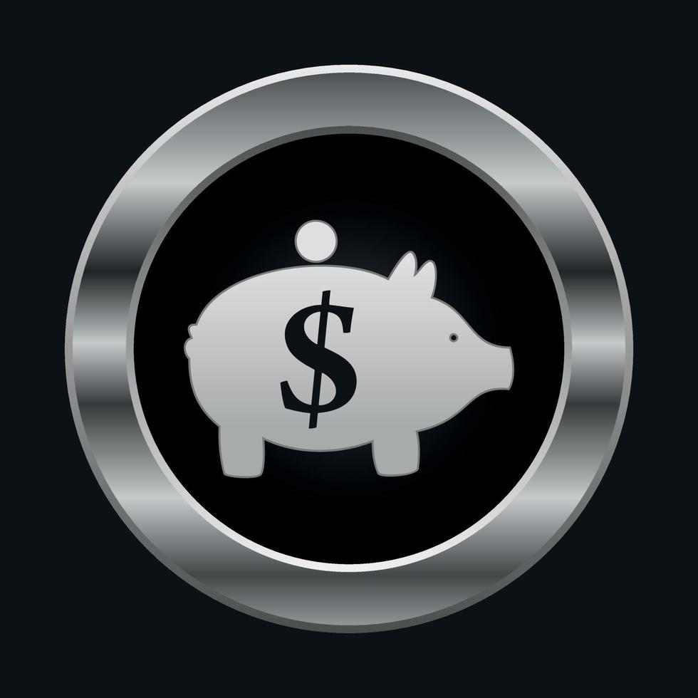 Coin box a pig with a dollar sign on one side. A vector illustration