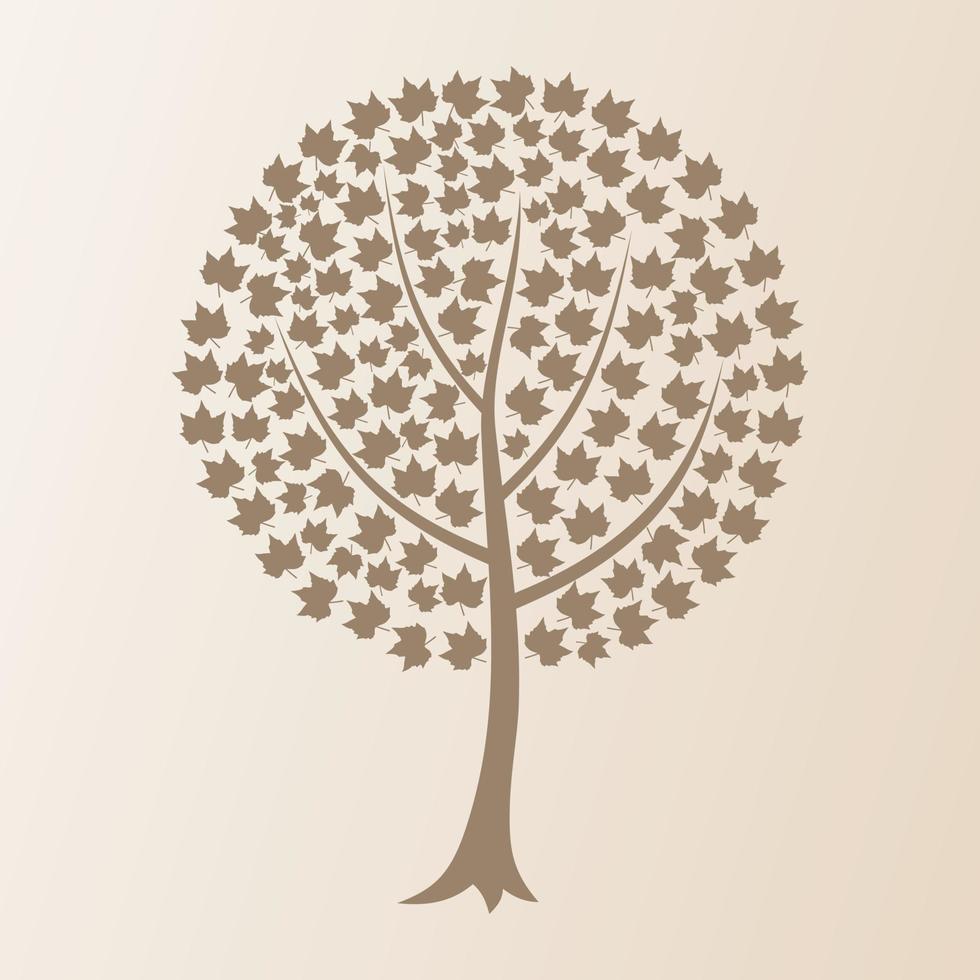 Tree with a roundish crone. A vector illustration