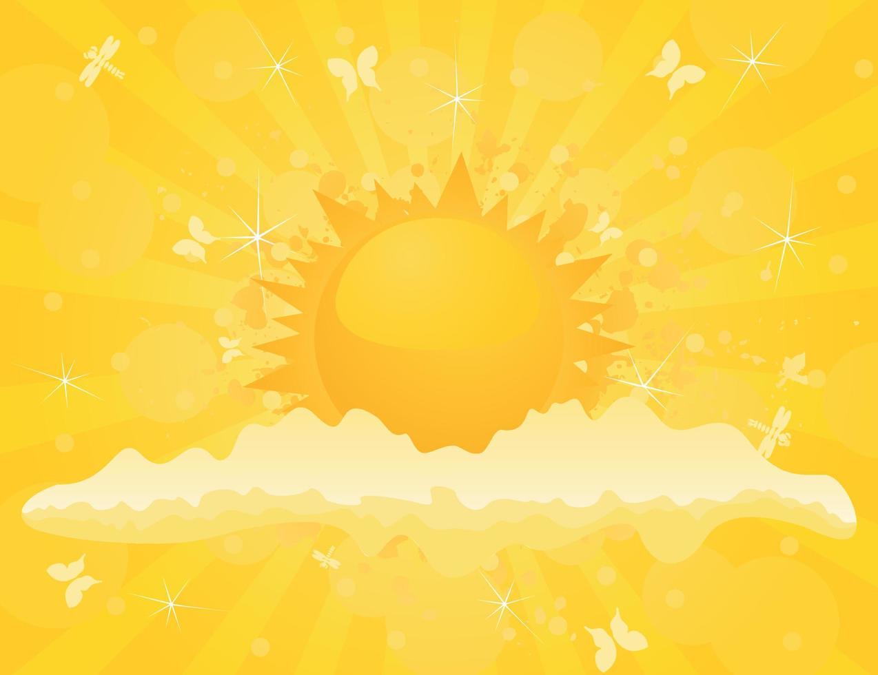 The cloud closes the sun. A vector illustration