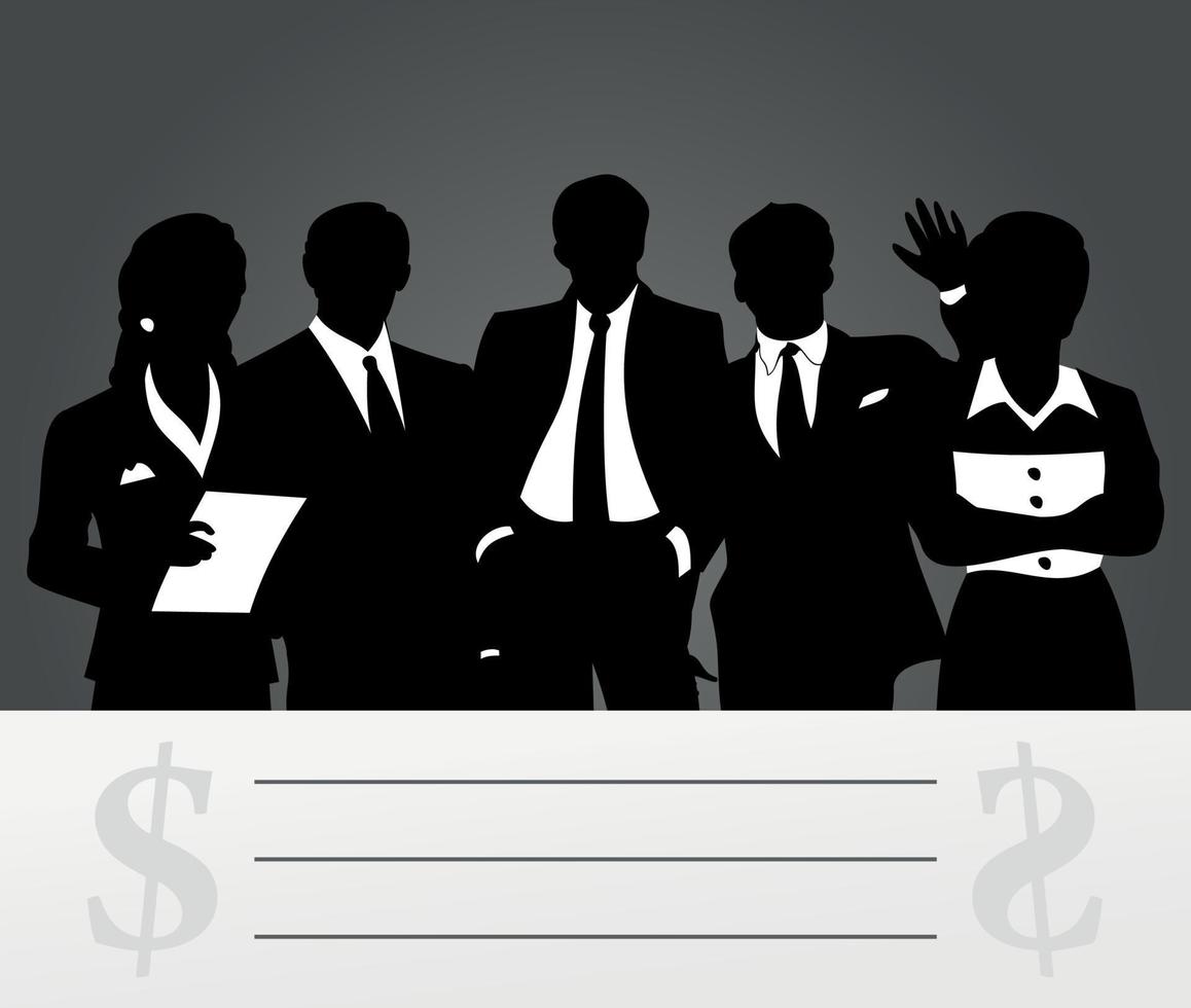 Black silhouettes of businessmen. A vector illustration
