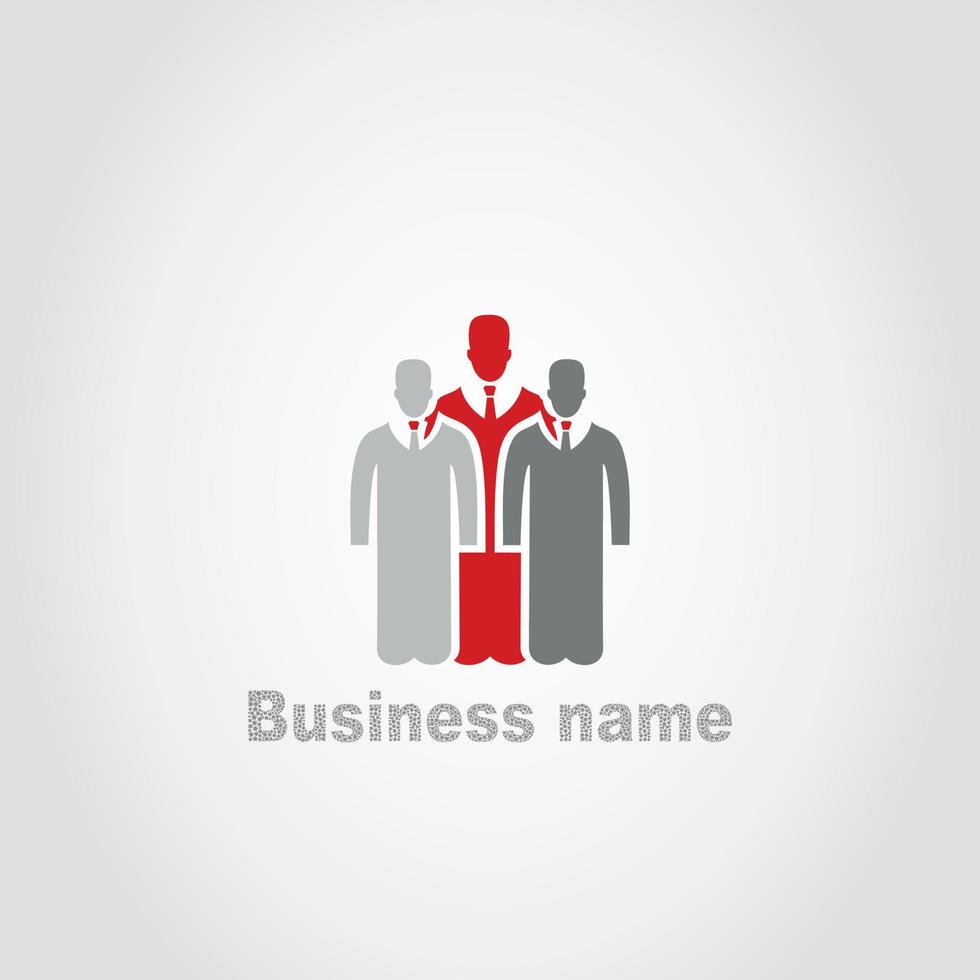 Sign on three businessmen. A vector illustration