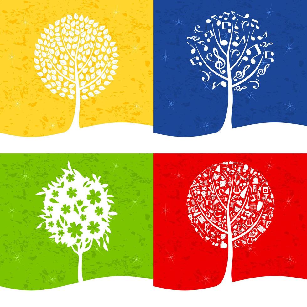 A set of trees. Vector illustration