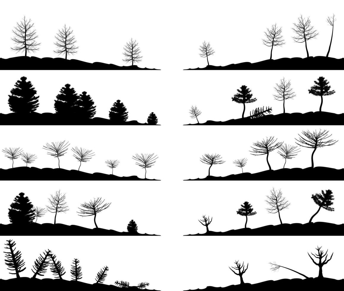 A set of trees. Vector illustration