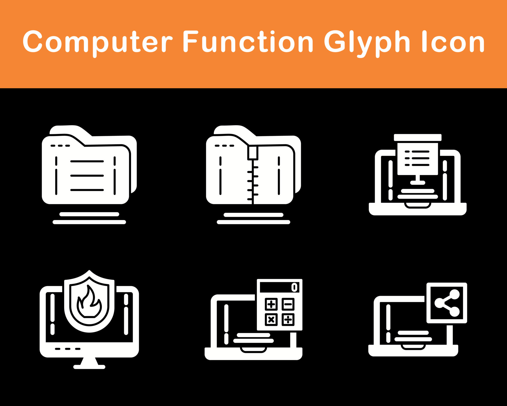 Computer Function Vector Icon Set 20262161 Vector Art at Vecteezy