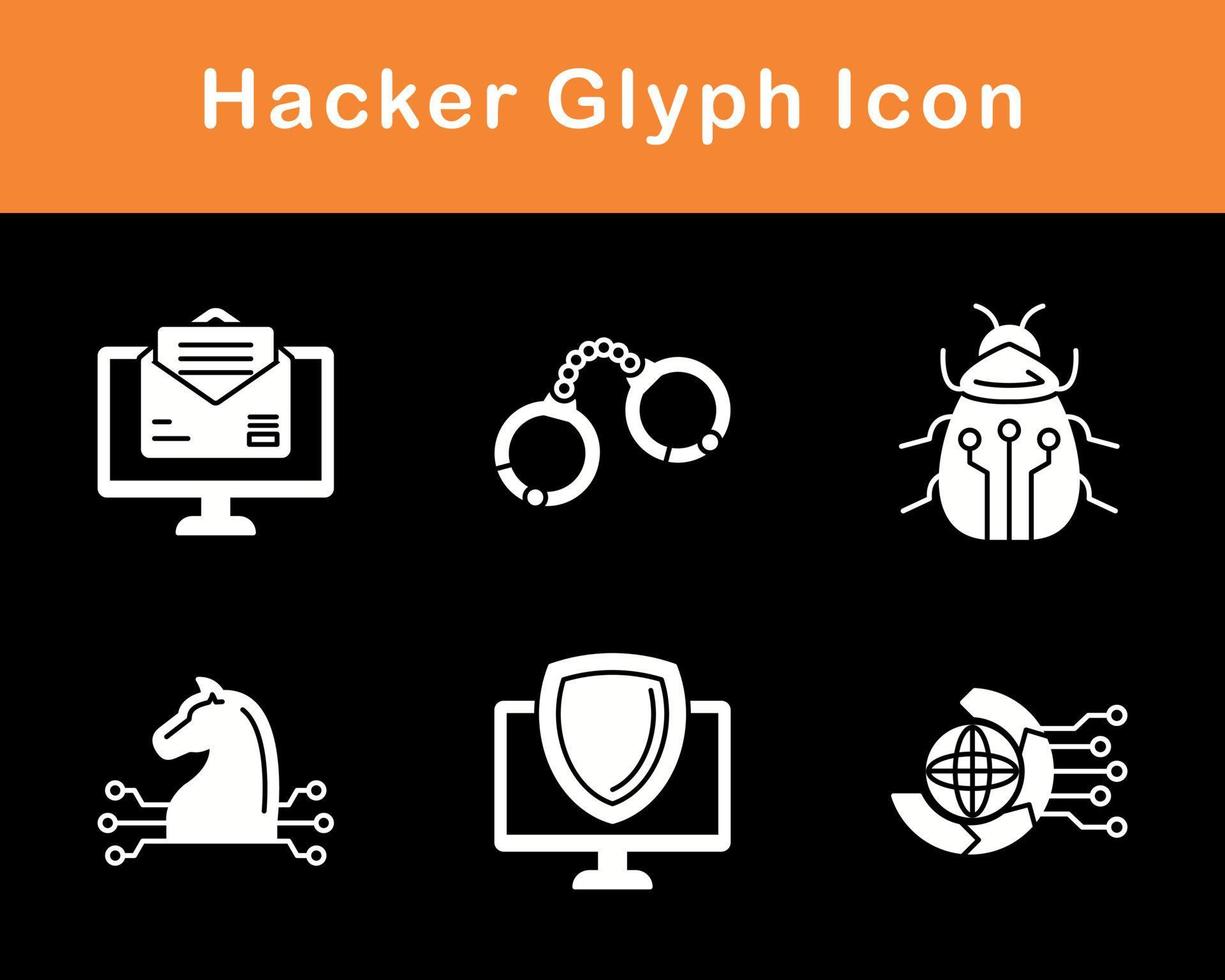 conjunto de iconos de vector de hacker