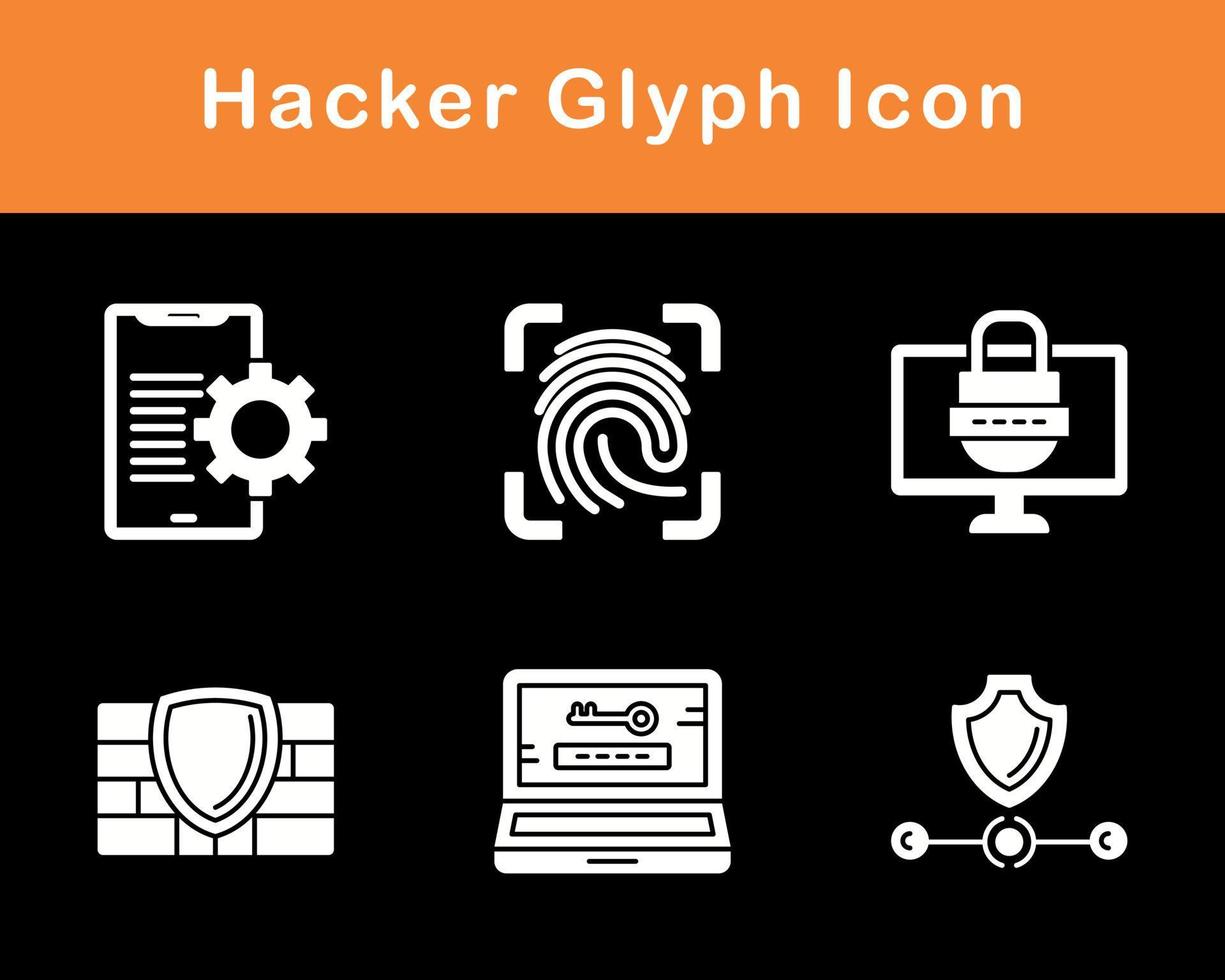 conjunto de iconos de vector de hacker