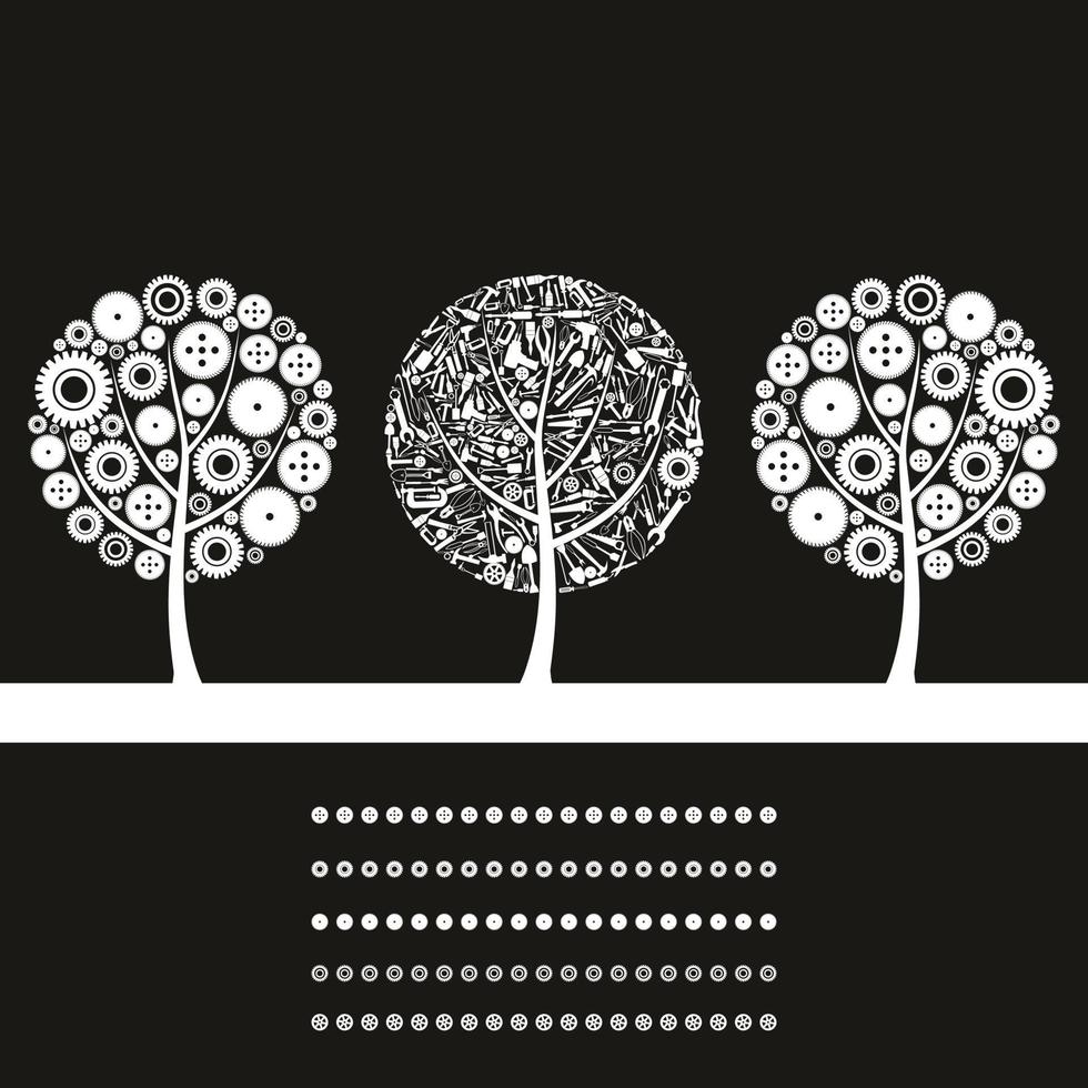 A set of trees. Vector illustration