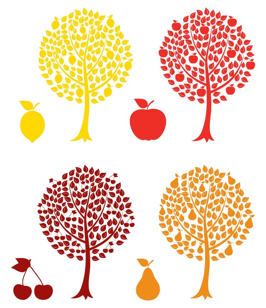 A set of trees. Vector illustration