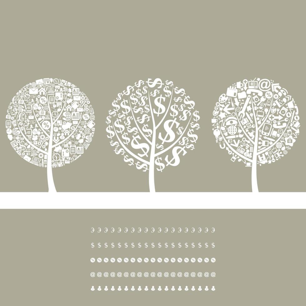 A set of trees. Vector illustration