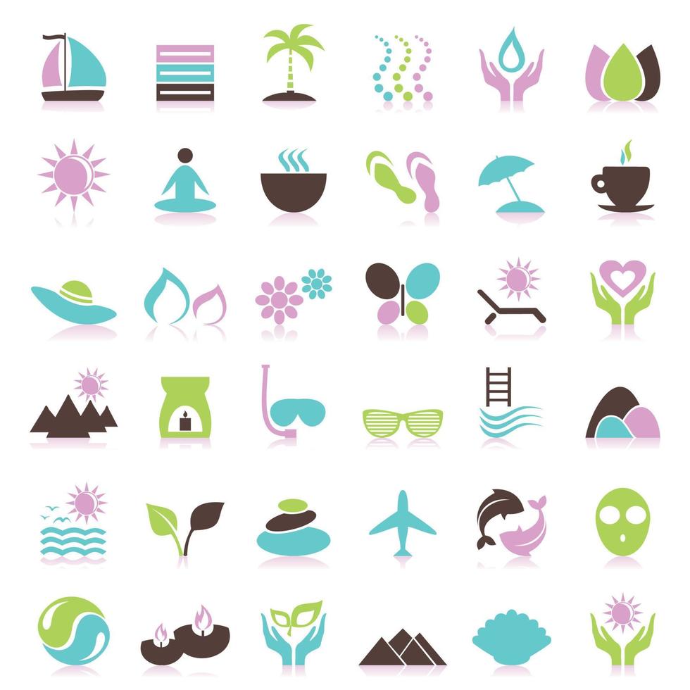 Set of flat icons on a theme spa. Vector illustration