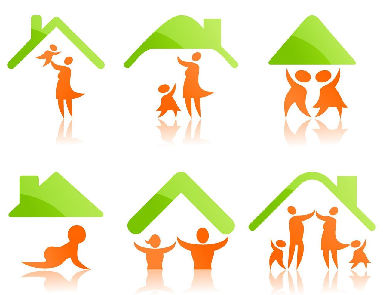 Collection of icons on a family theme. A vector illustration