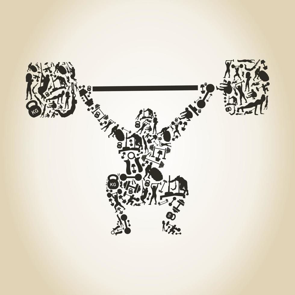 The weightlifter lifts a bar. A vector illustration