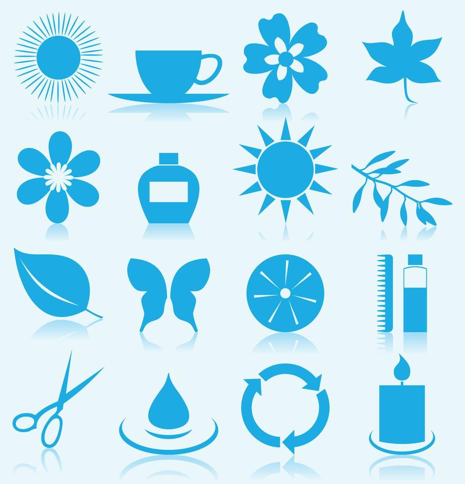 Set of flat icons on a theme spa. Vector illustration