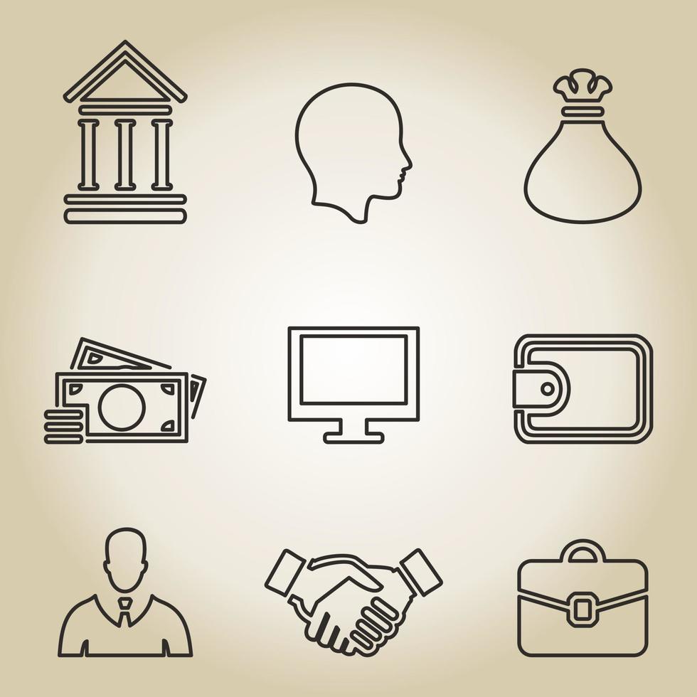 Set of icons for business. A vector illustration