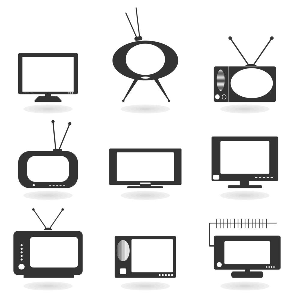 Set of icons of the TV. A vector illustration