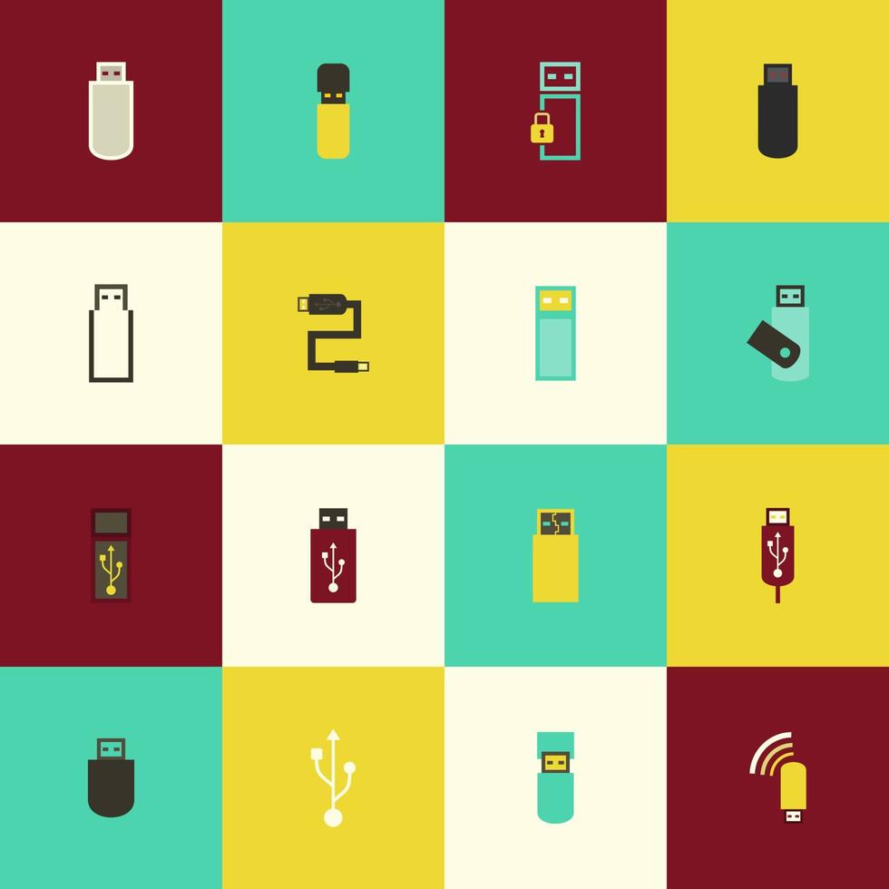 USB flash drive flat vector