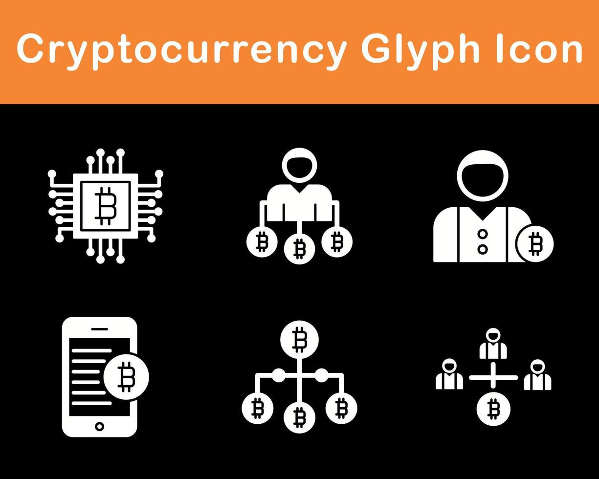 Bitcoin And Cryptocurrency Vector Icon Set