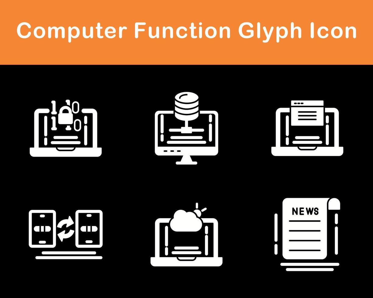 Computer Function Vector Icon Set