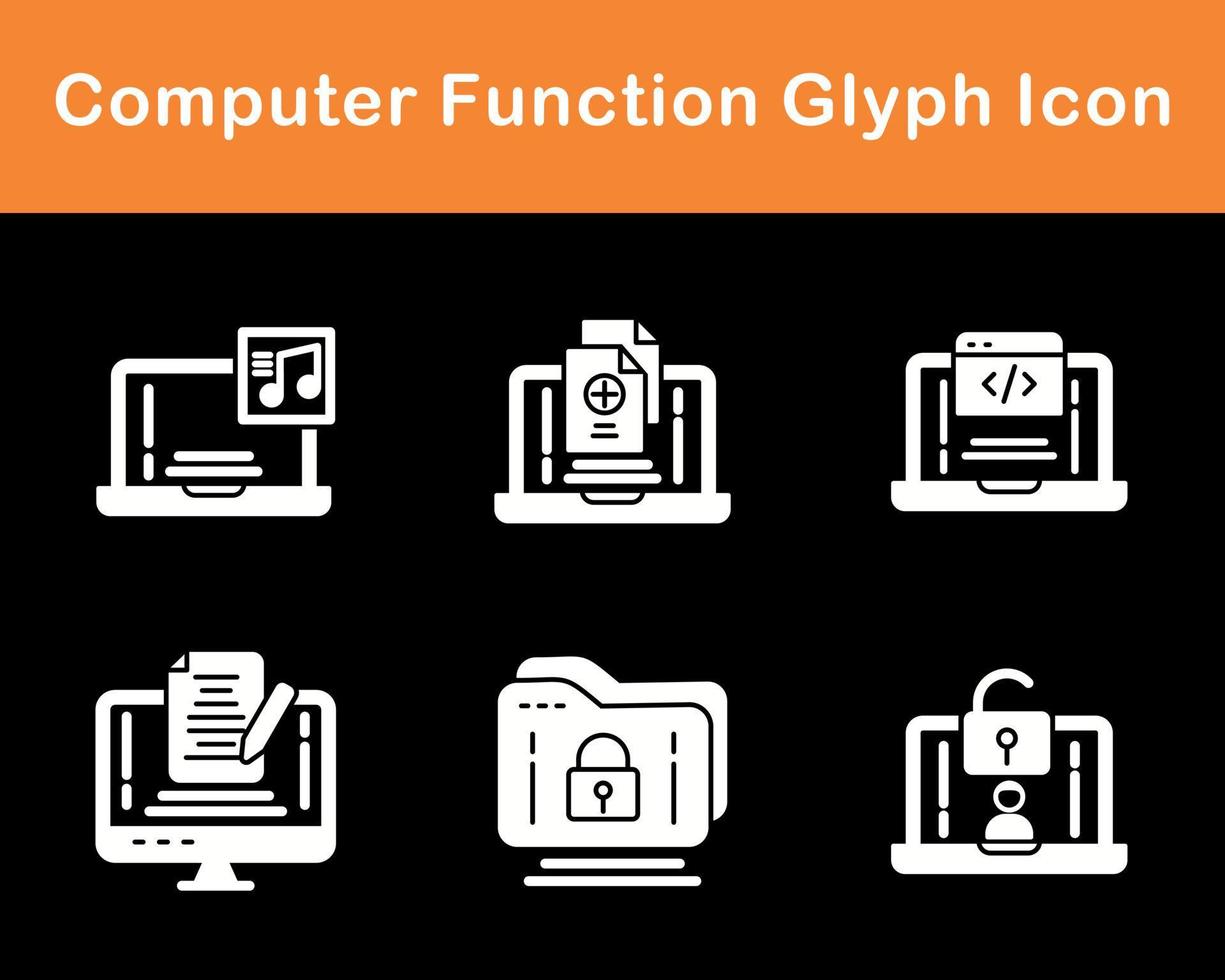 Computer Function Vector Icon Set