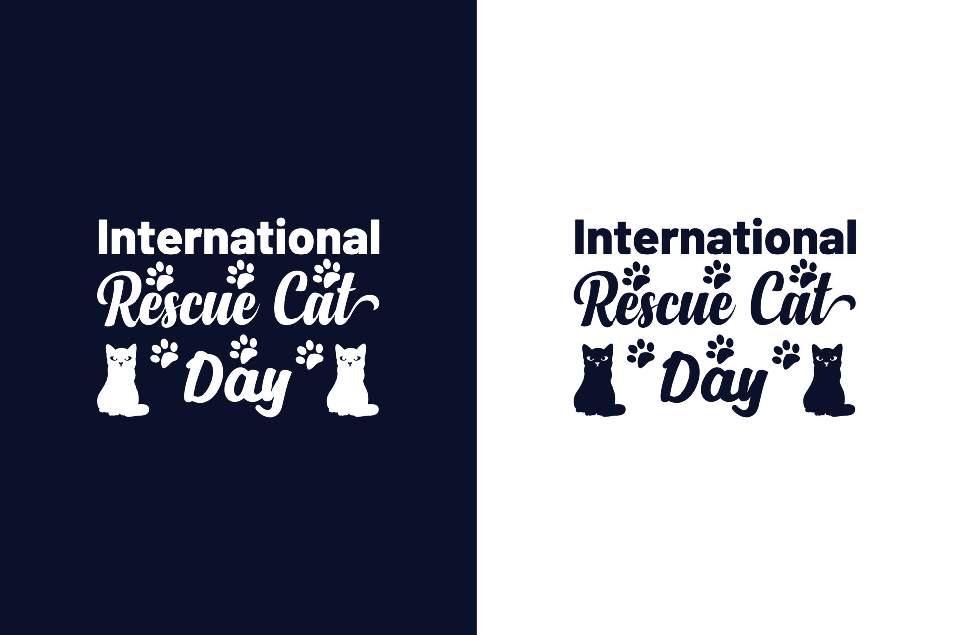 International rescue cat day. Typography cat tshirt design template