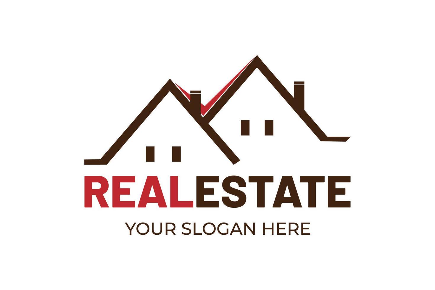Real estate simple logo design. Modern minimalist home logo. Construction logo design template vector