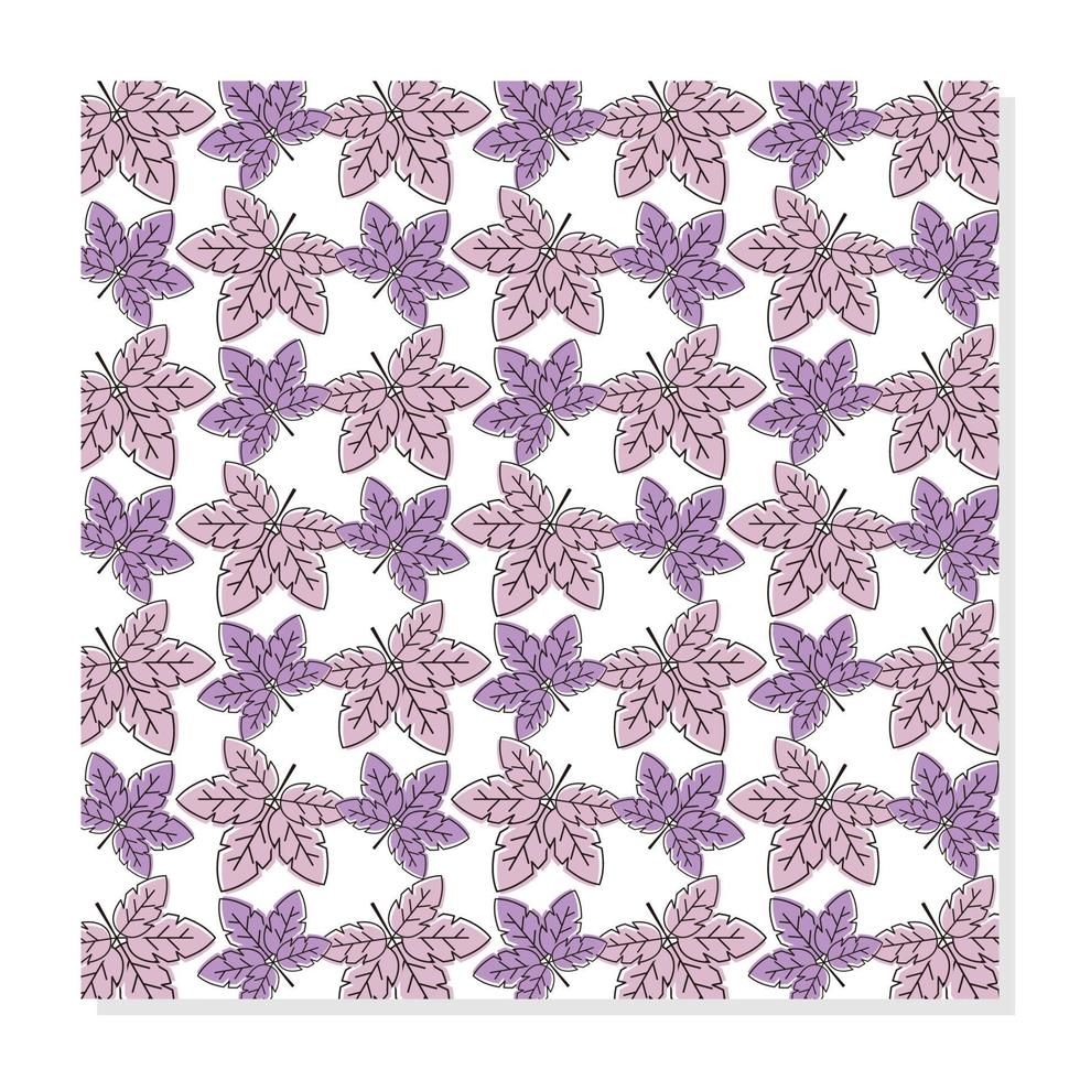 purple abstract shape leaves pattern, geometric design for beautiful gift wrapping. vector