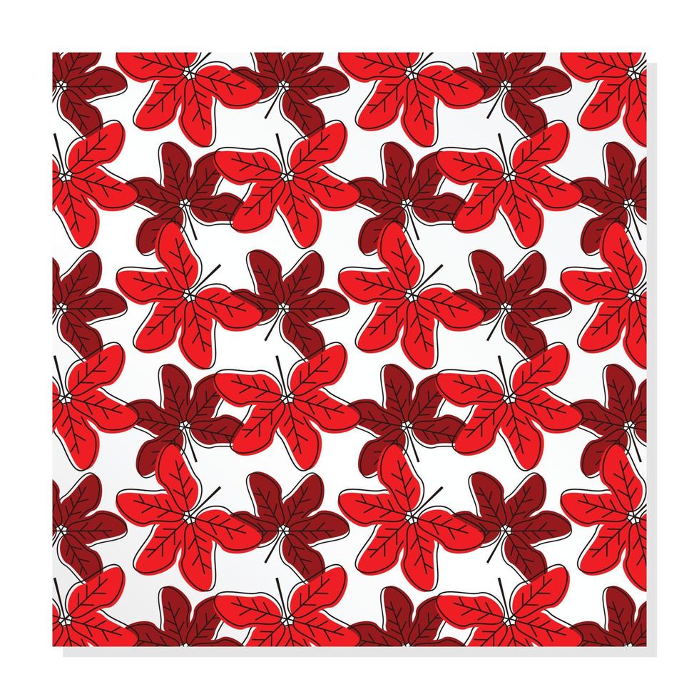 red abstract shape leaf pattern, unique design for beautiful gift wrapping. vector