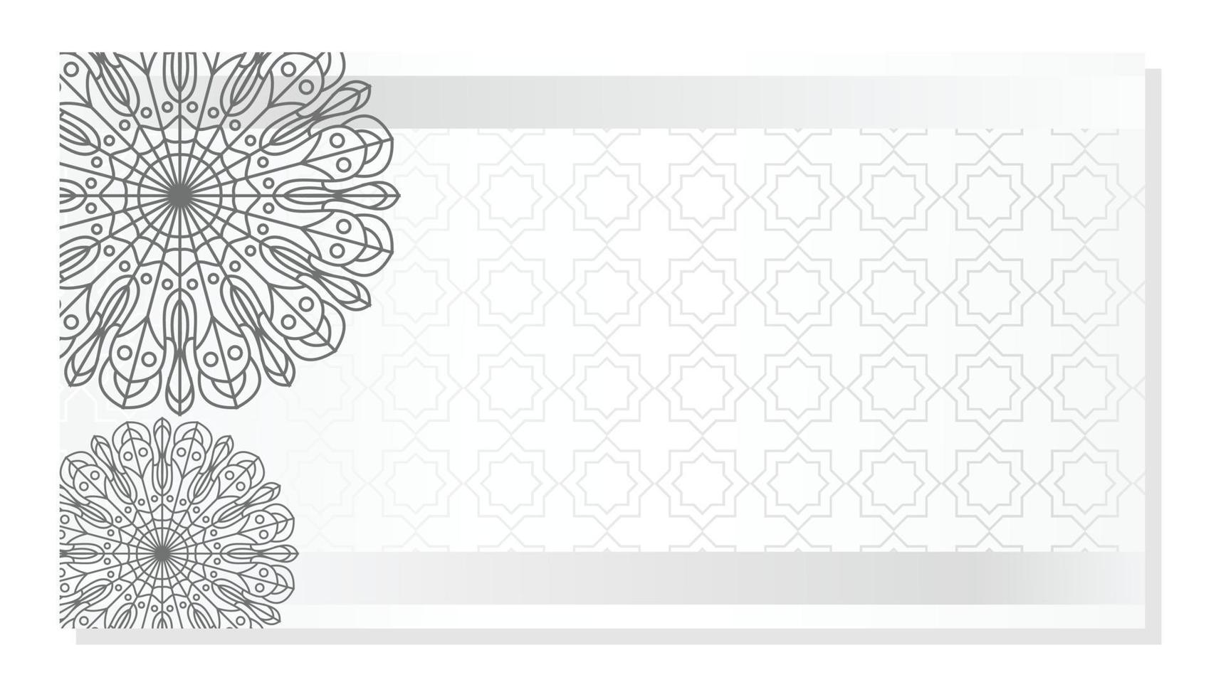 islámico gris fondo, con hermosa mandala adornos vector modelo para pancartas, saludo tarjetas para islámico vacaciones.