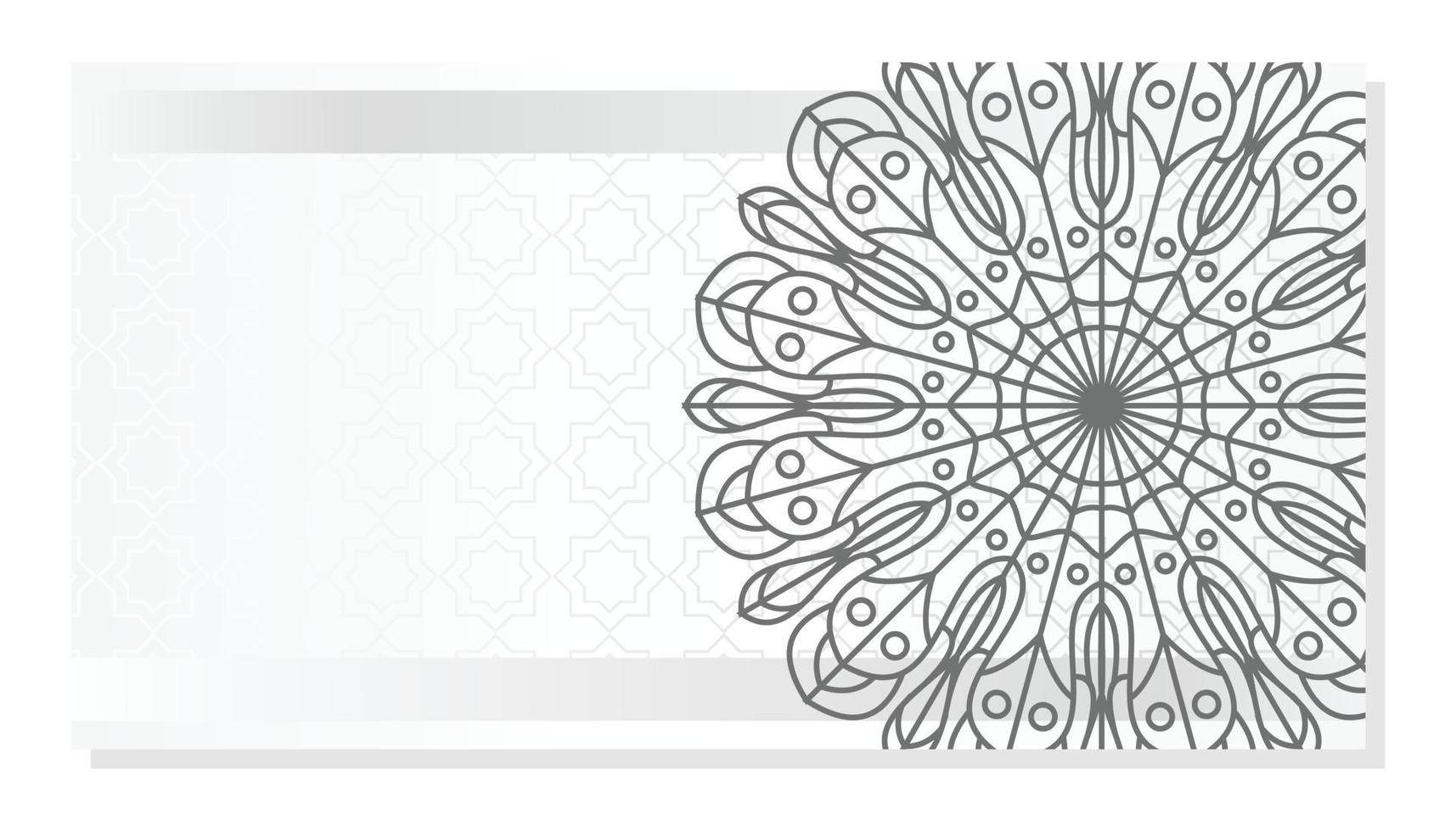 Islamic gray background, with beautiful mandala ornaments. vector template for banners, greeting cards for Islamic holidays.