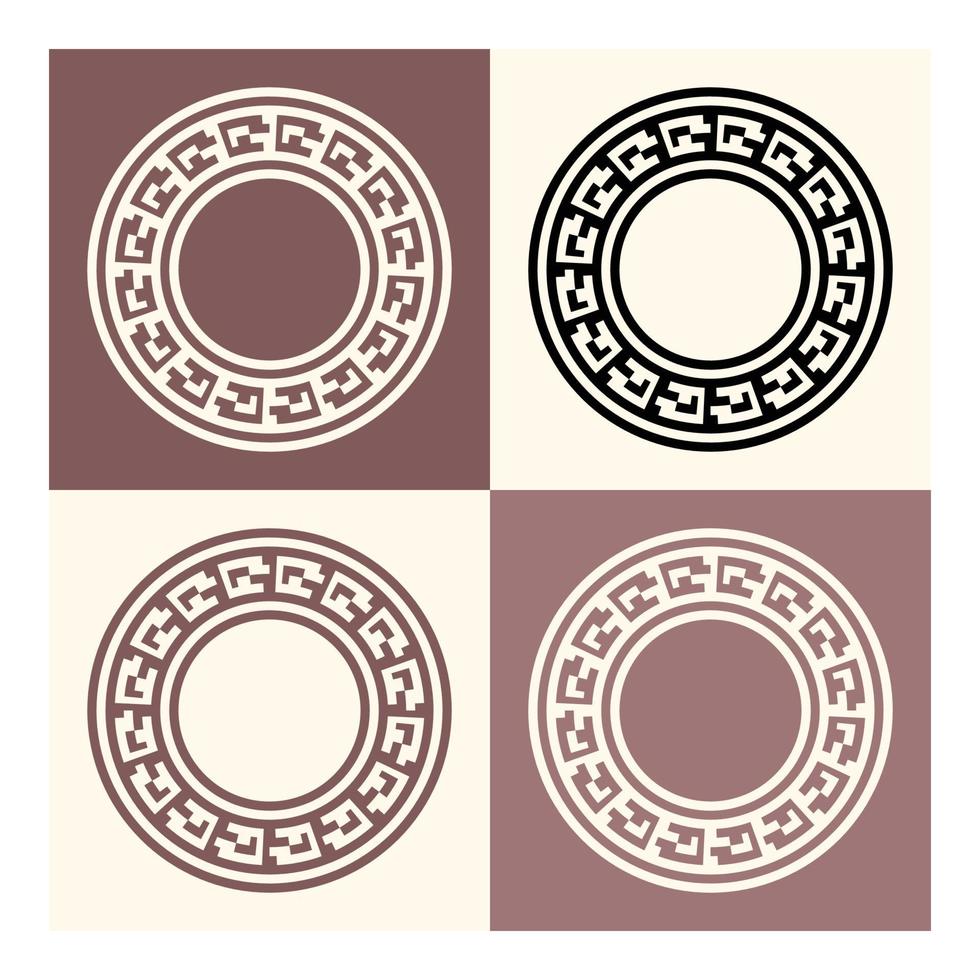 circular border ornament collection. geometric circle icon, vector illustration.