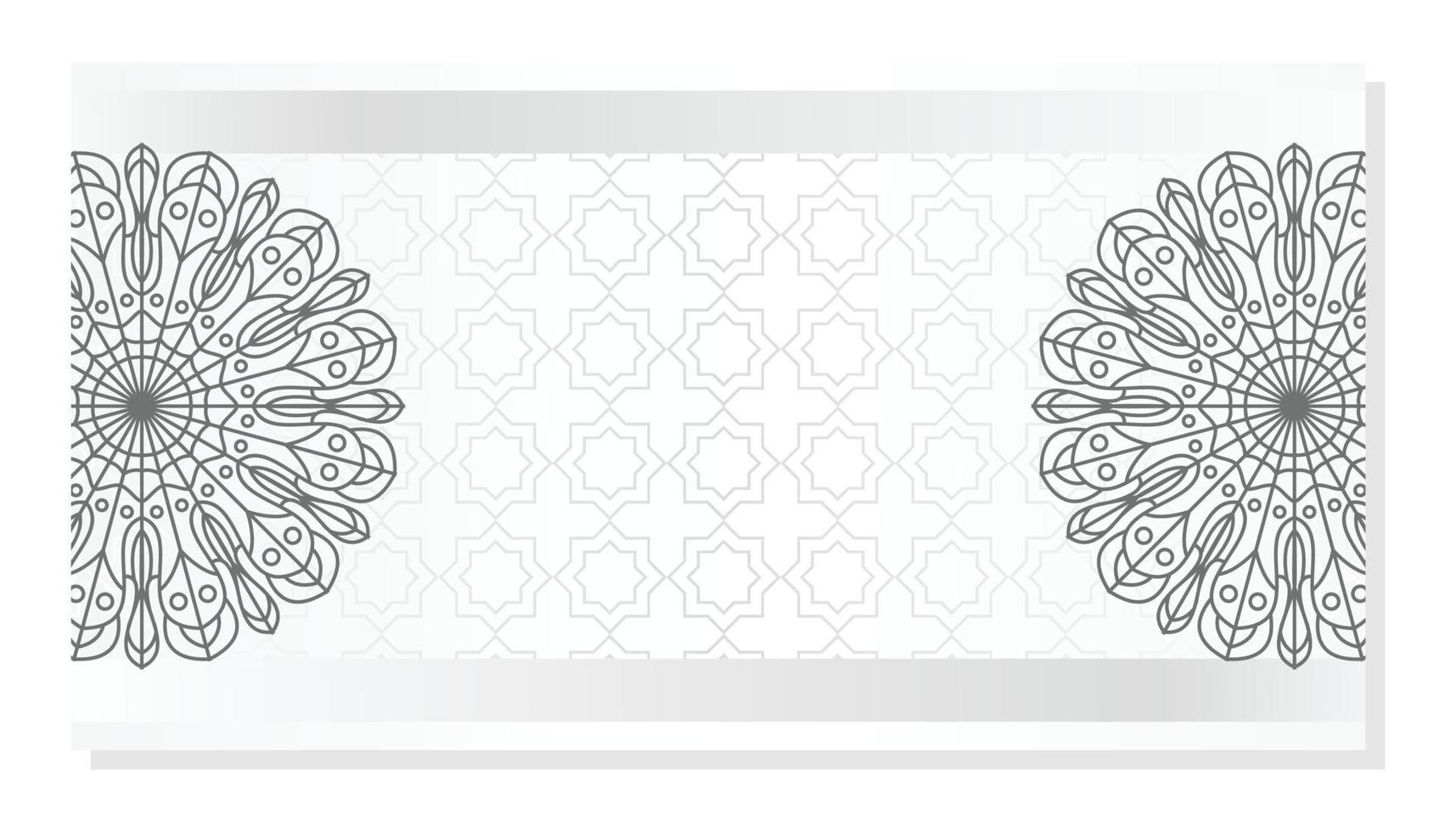 Islamic gray background, with beautiful mandala ornaments. vector template for banners, greeting cards for Islamic holidays.