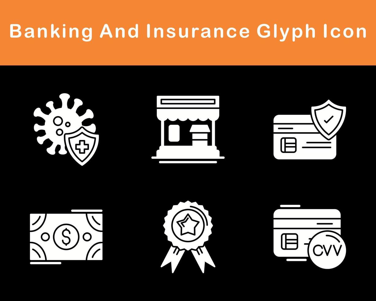 Banking And Insurance Vector Icon Set