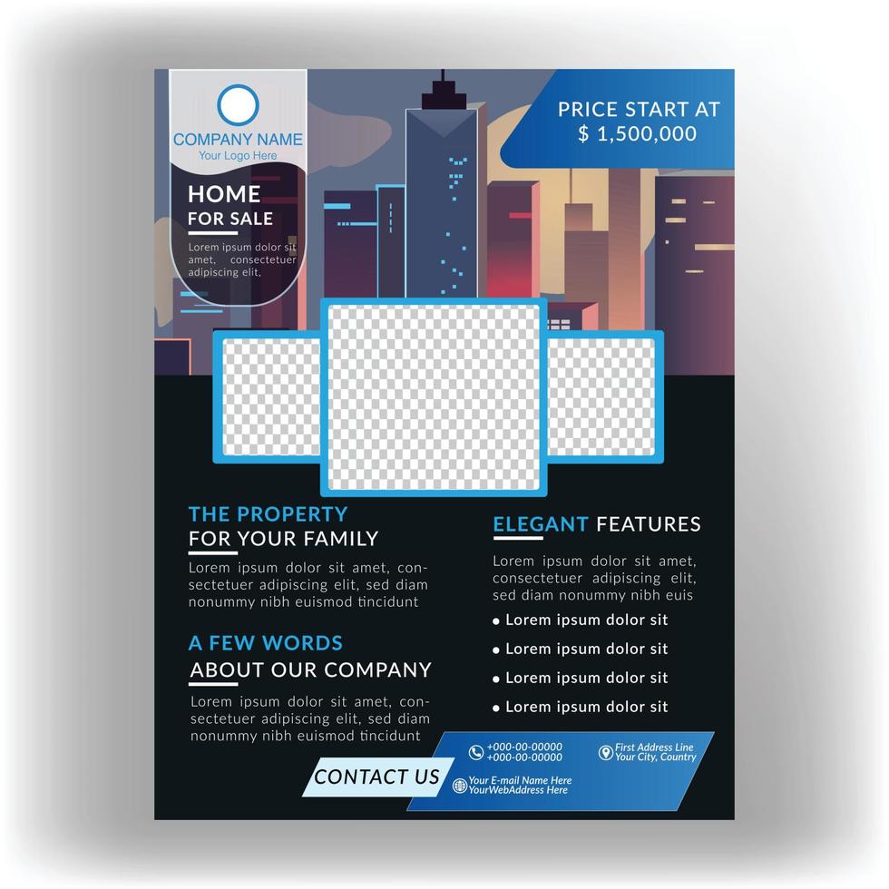 Corporate Business flyer design template for flat sale vector