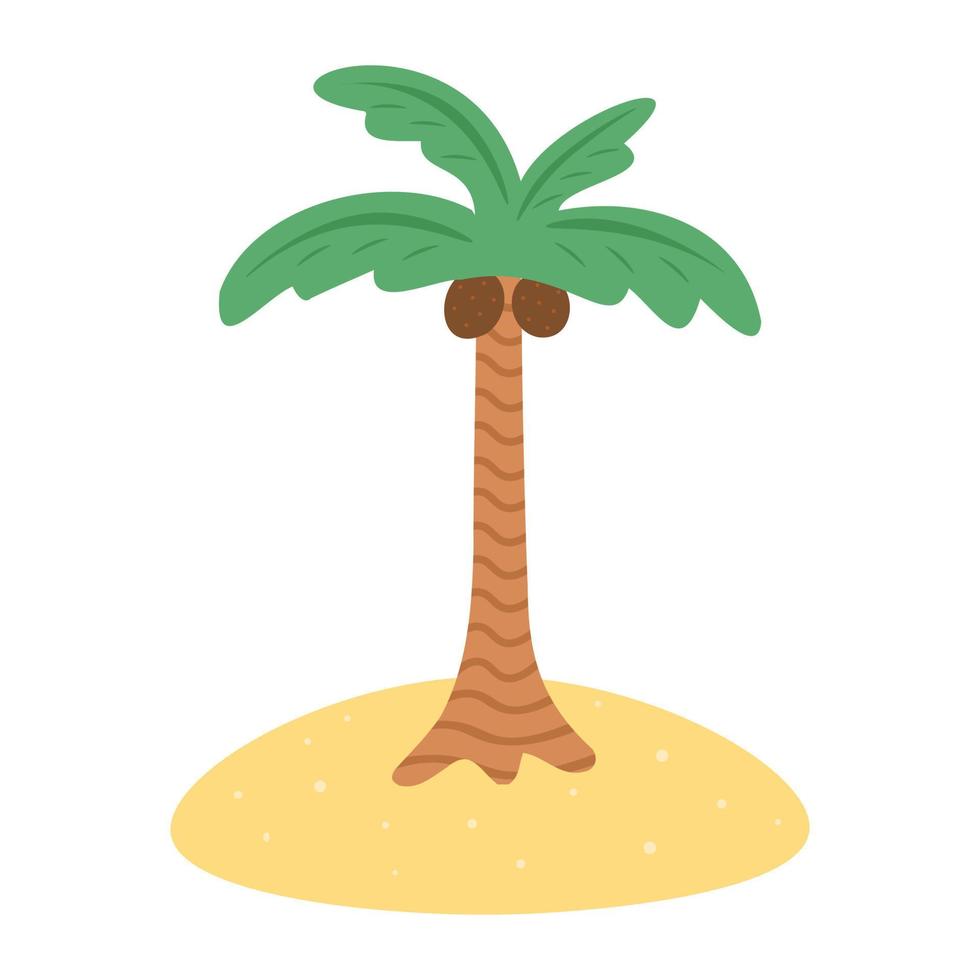 palma árbol, cocos, isla. ilustración para impresión, antecedentes, cubre y embalaje. imagen lata ser usado para saludo tarjetas, carteles, pegatinas y textil. aislado en blanco antecedentes. vector