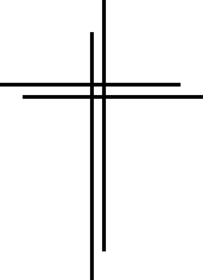 Cross christian symbol line art vector