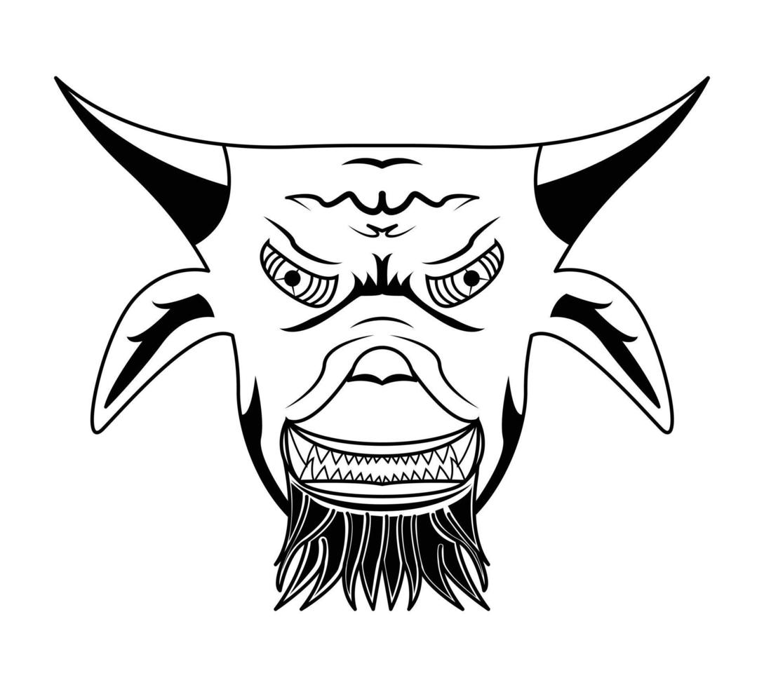 buffalo head icon with unique eyes. goat head with unique eyes. sketch of a buffalo or goat head. vectors, illustrations, icons, avatars and logos. vector