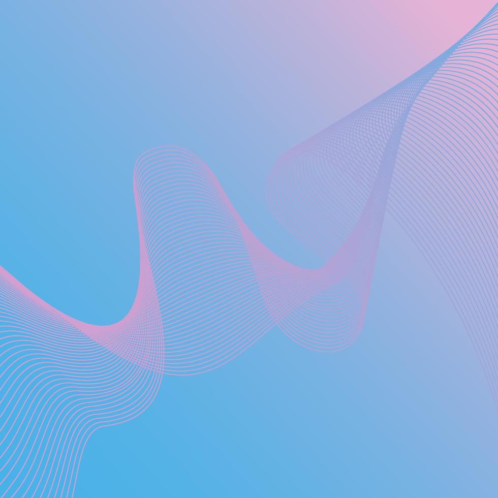 Abstract light geometric background with wave gradient lines. Vector cover template. Backdrop in optical art style. Music wave poster design.