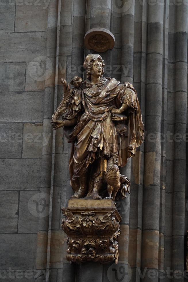 interior of Prague dome caste saint vitus church detail photo