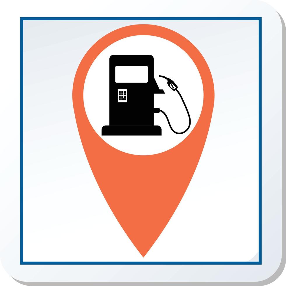 Petrol Pump Navigation Icon Vector Illustration Graphic
