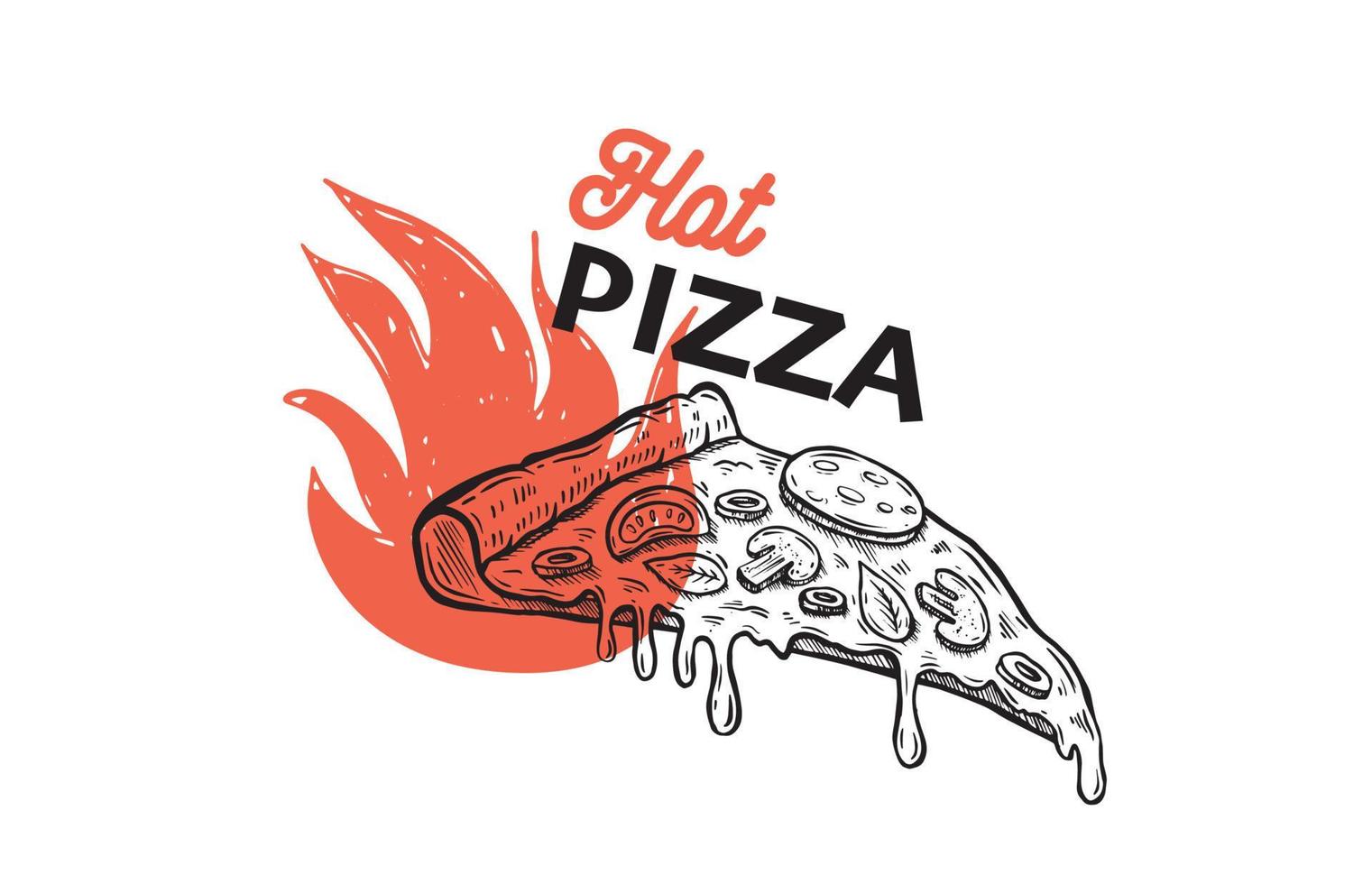 caliente pizza, mano dibujado ilustraciones, vector. vector