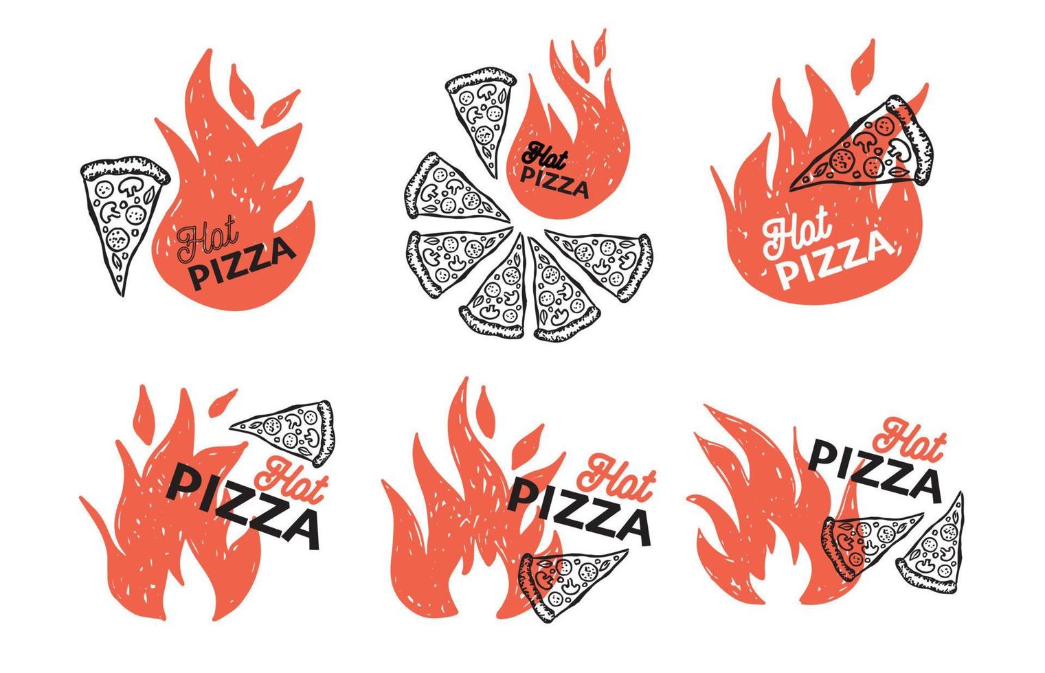 caliente pizza, mano dibujado ilustraciones, vector. vector