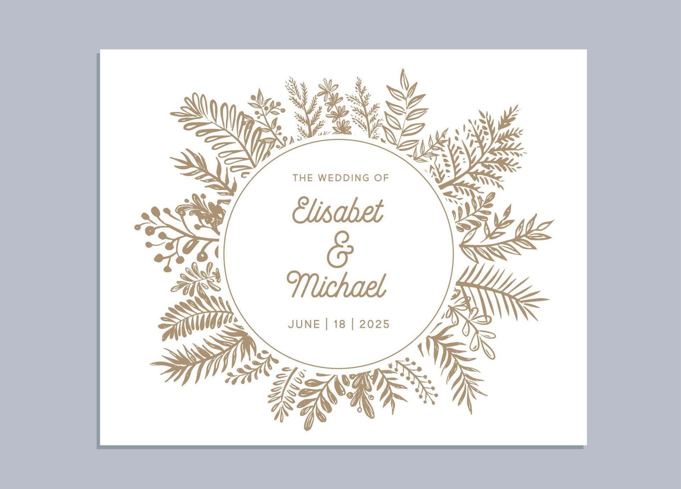 plantilla de invitación de boda, dibujado a mano, vector. vector