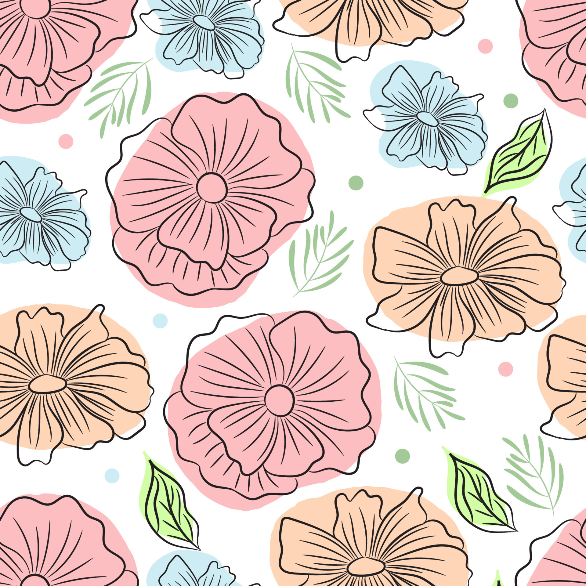 seamless-pattern-vector-line-drawing-of-flowers-20263792-vector-art-at
