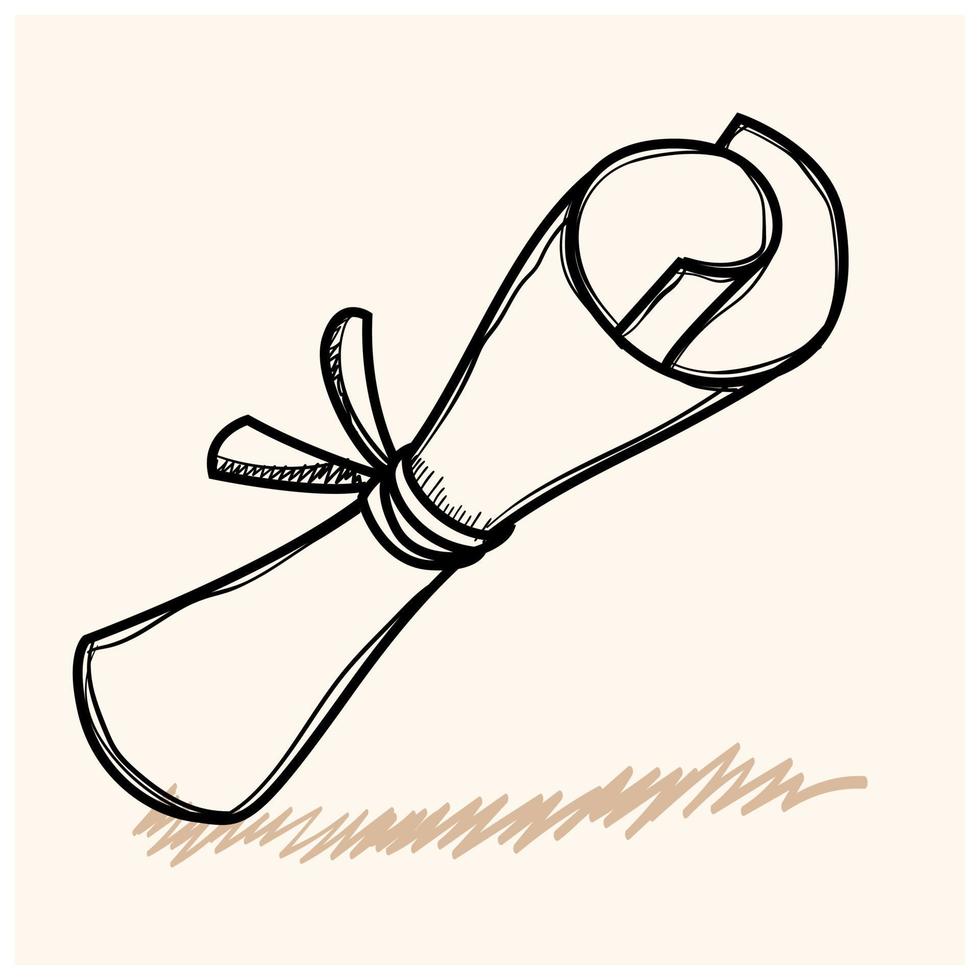 certificate roll doodle vector