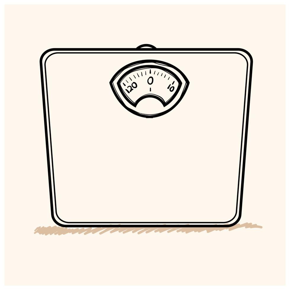 Weight scale hand drawn outline doodle icon. vector