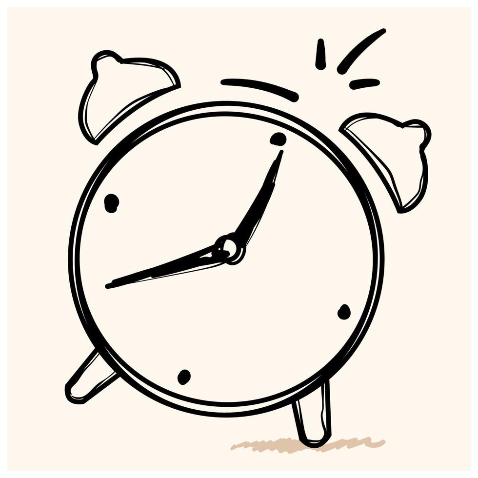 doodle alarm clock vector