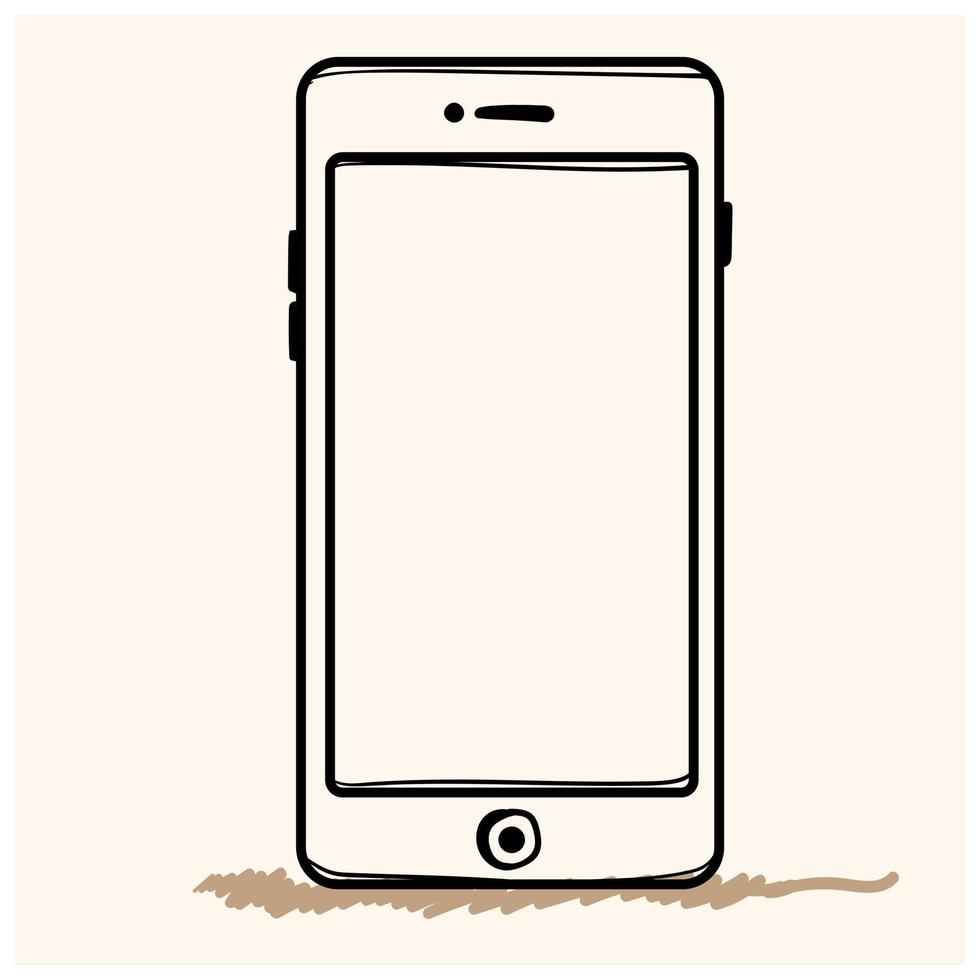 Hand drawn sketch of mobile phone vector