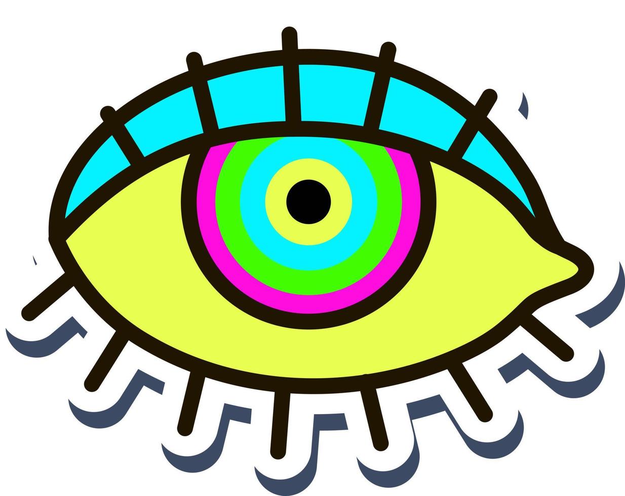 Trippy Eyes set. Surreal psychedelic. Eye t-shirt print design. Vector logo cartoon character illustration. Eye of providence, mysterious talisman. Magic and esoteric sign.