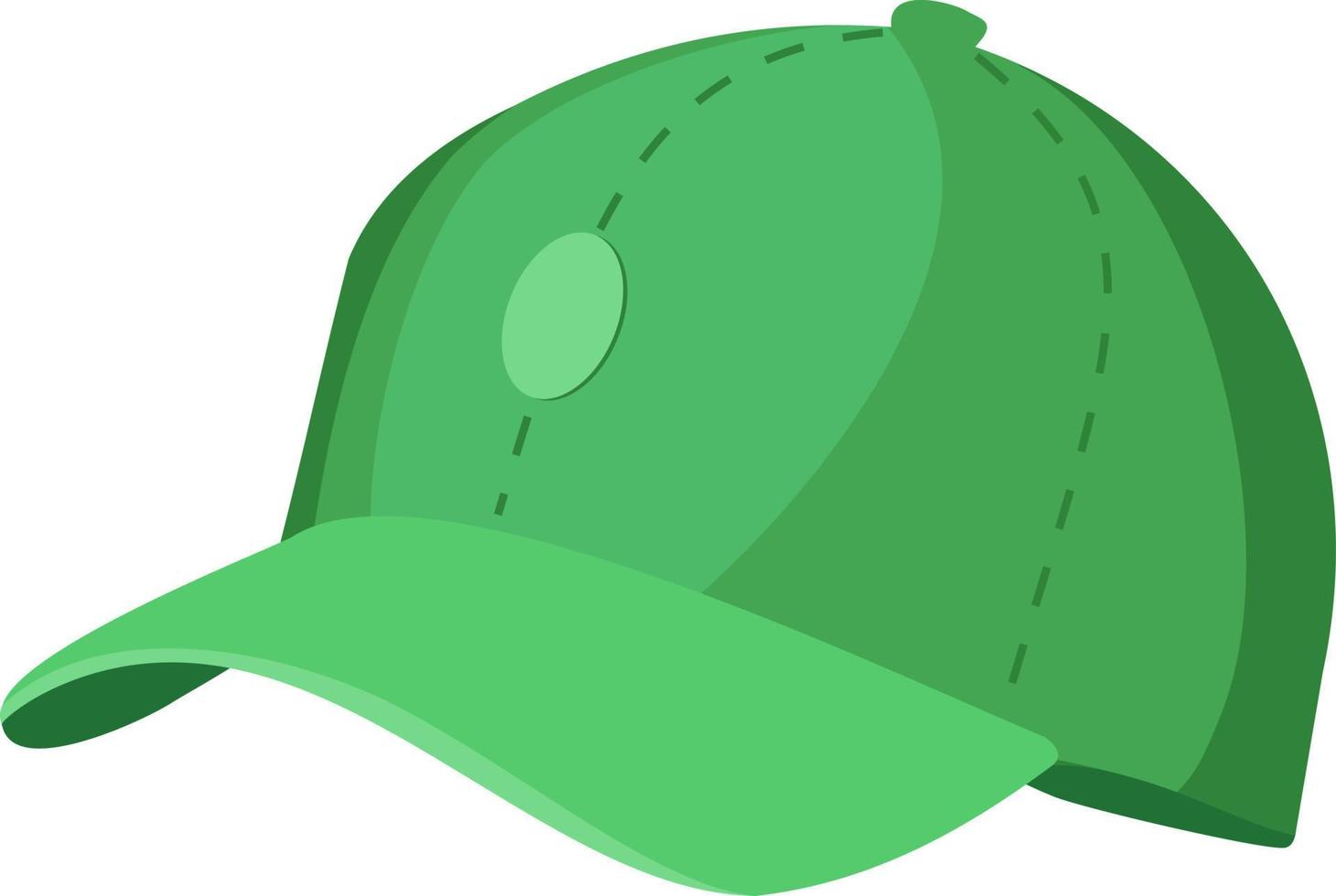 a cap. a green baseball cap. Isolated vector objects on a white background.